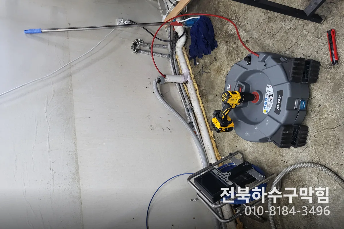 순창군  하수구막힘 작업 완료 후 정상 배수 확인