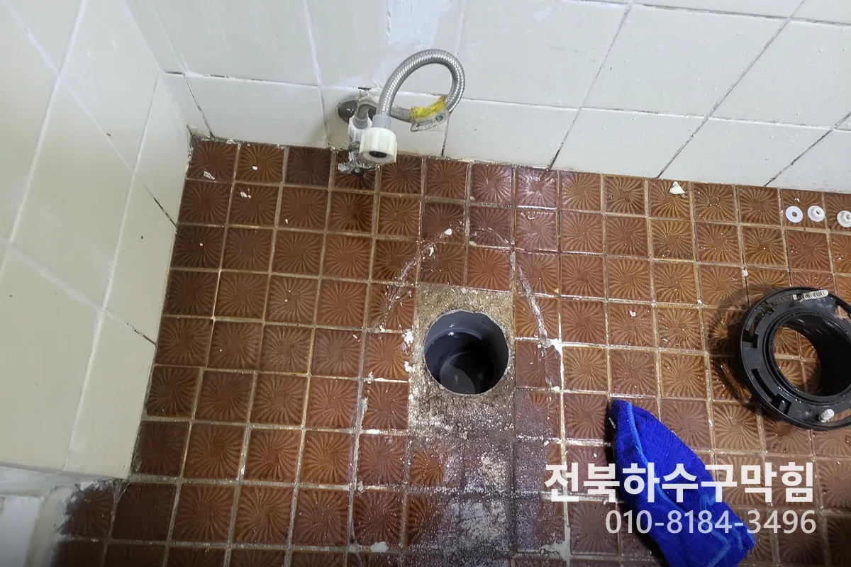 익산시 신동 하수구막힘 작업 완료 후 정상 배수 확인